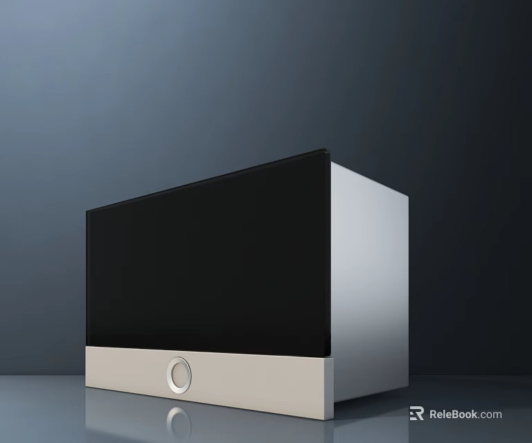 Modern Electronic Device With Black Front Panel And Silver Base Featuring Circular Knob 3d model 