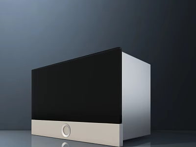 Modern Electronic Device With Black Front Panel And Silver Base Featuring Circular Knob 3d model