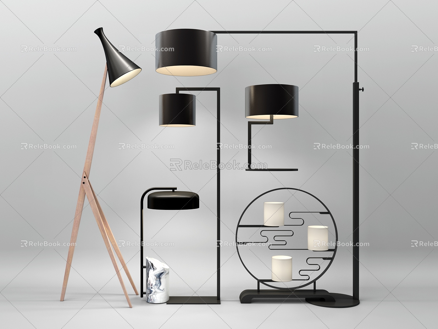 New Chinese floor lamp 3d model