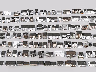Various House Models With Different Architectural Styles Roof Designs And Exteriors 3d model
