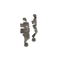 Modern Textured Decorative Ornament Set With Wrapped Fabric And Geometric Shapes For Interior Decor
