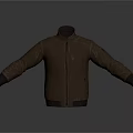 Brown Leather Jacket With Zipper Front Cuffed Sleeves And Pockets For Casual Daily Wear