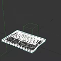 White Square Electronic Device With Triangular Protrusion On Black Background