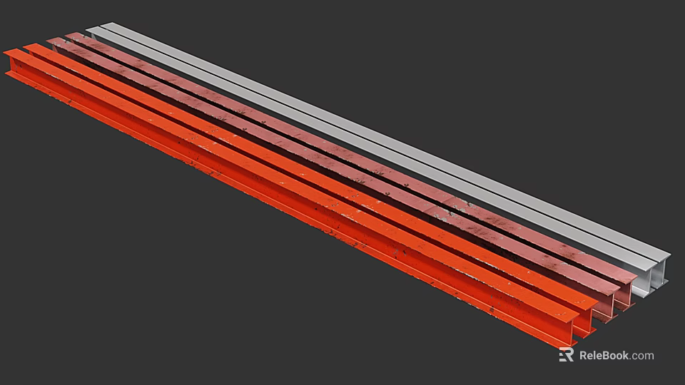 High Quality Hardware Tools Linear Slides Rails in Red Silver Pink Metal 3d model 