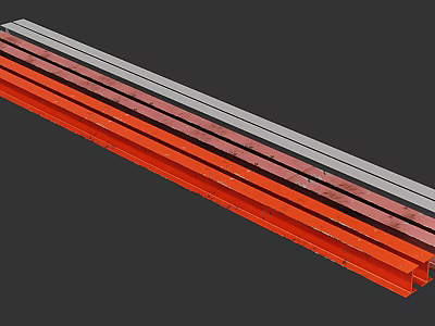High Quality Hardware Tools Linear Slides Rails in Red Silver Pink Metal 3d model