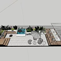 Elegant Roof Garden Space With Outdoor Seating Fire Pit And Night View