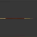 Traditional Decorative Spear With Red Shaft Golden Accents And Metal Spearhead