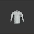 Classic White Long Sleeve Formal Shirt With Collar And Button Front Design 3d model