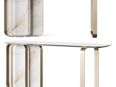 Modern Console Table With Marble Top And Metal Frame For Elegant Entryway Design 3d model
