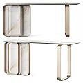 Modern Console Table With Marble Top And Metal Frame For Elegant Entryway Design 3d model