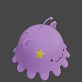 Cute Purple Game Movie Character With Cat Ears Octopus Tentacles And Yellow Star
