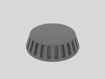 Modern Minimalist Gray Stool With Round Top And Radiating Slats Base 3d model