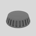 Modern Minimalist Gray Stool With Round Top And Radiating Slats Base 3d model
