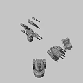 Weapon sci-fi turret 3d model