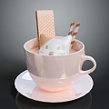 Modern Coffee Flower Art Latte Art Latte Flower 3d model