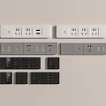 Various Electrical Outlet And Switch Panel Designs In White Grey Black With USB Ports