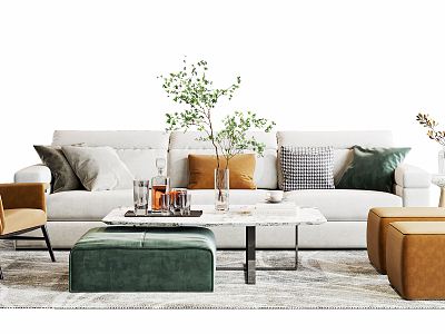 Modern sofa coffee table combination model