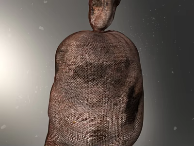 Natural Burlap Sack For Household Storage With Woven Texture And Durable Material 3d model