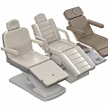 Three Adjustable Medical Treatment Chairs In Beige Brown And Light Upholstery
