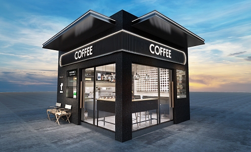 Street Coffee Shop Specialty Store Door Milk Tea Shop Modern 3d model