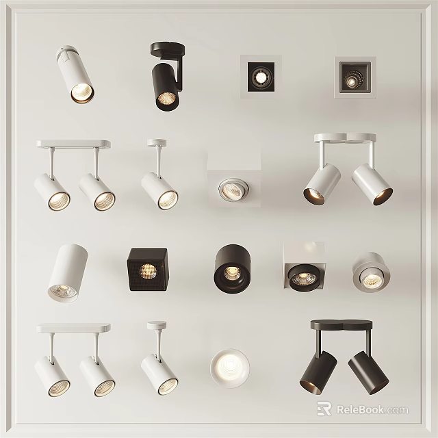 Various Modern Downlights And Spotlights With Multiple Styles For Home Lighting 3d model
