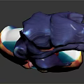 Mythical Female Character With Snake Like Purple Hair And Colorful Ornamental Attire Sculpture