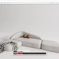 Modern corner sofa multiplayer sofa 3d model