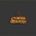 Tan Leather Duffel Bag With Top Handles And Adjustable Shoulder Strap