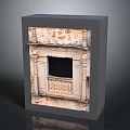 Vintage Carved Stone Fireplace With Ornate Design Black Hearth And Decorative Frame