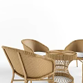 Stylish Woven Rattan Outdoor Table with Matching Chairs Set for Patio Garden Use