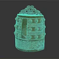 Ancient Chinese Bronze Bell With Dragon Shaped Ornaments Nipple Decorations And Intricate Patterns