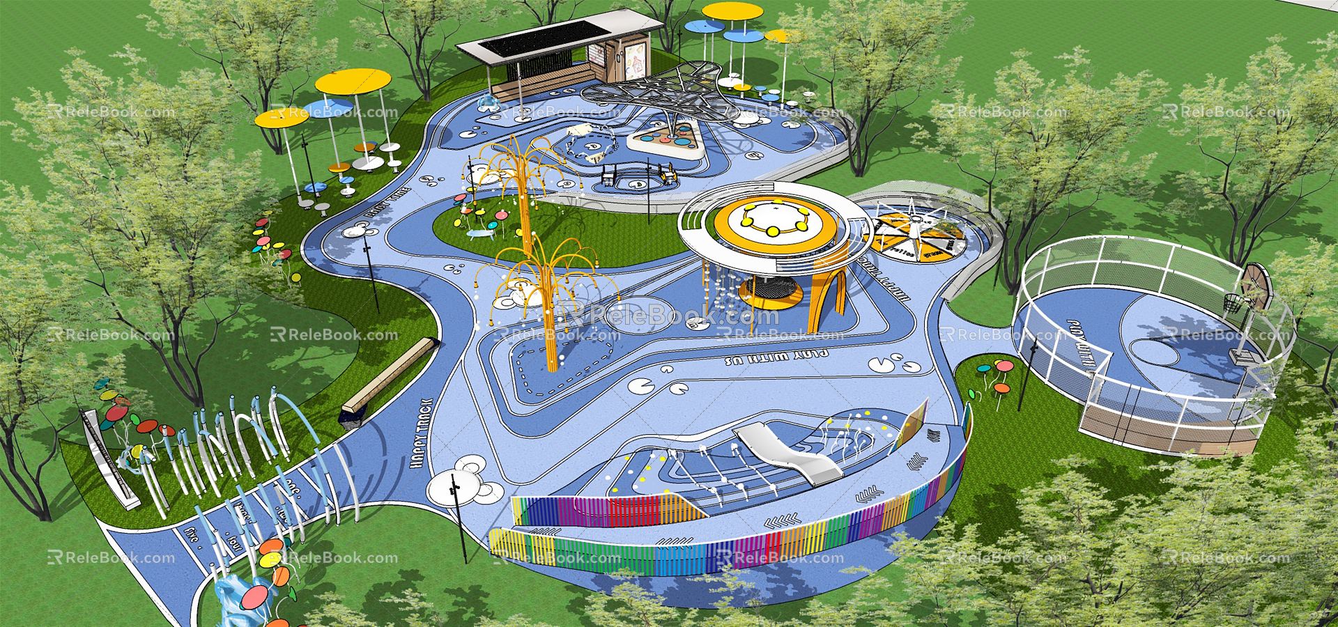 Modern children's play area children's play area residential area children's park landscape atmosphere light model