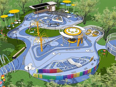 Modern children's play area children's play area residential area children's park landscape atmosphere light model