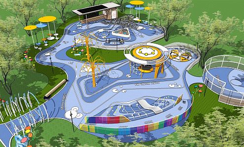 Modern children's play area children's play area residential area children's park landscape atmosphere light 3d model