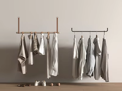 Clothes Modern Clothes Hanging Rod Clothes 3d model
