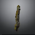 Vertical Green And Yellow Plant With Natural Texture On Gray Background