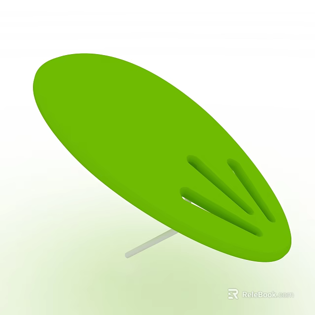 Lightweight Green Lounge Chair With Curved Seat And Hollow-out Design 3d model 
