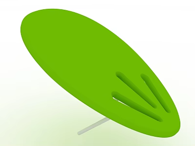 Lightweight Green Lounge Chair With Curved Seat And Hollow-out Design 3d model