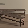 Poliform Two Wooden Benches In Light Wall And Wooden Floor Interior