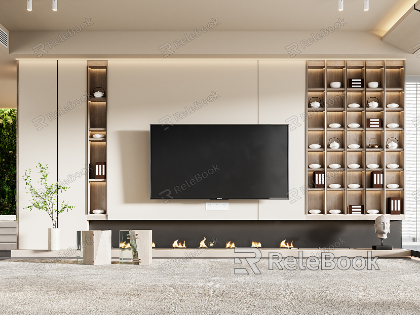 Modern TV background wall background wall model