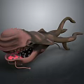 3D Fantasy Creature Character With Large Mouth Sharp Teeth And Tentacles 3d model