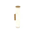 Sleek Stone Column Wall Sconce With Brass Mounts For Modern Interior Decor