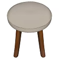Modern Leisure Chair With Beige Padded Seat And Sturdy Wooden Legs Design