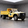 Yellow Heavy Duty Dump Truck With 76 Logo And Cargo Bed Design