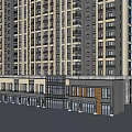 Modern High Rise Building 3D Model With Exterior Windows And Facade Design