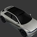 Silver Electric Crossover Car With Sleek Body LED Headlights And Alloy Wheels