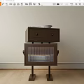 Unique Wooden Cabinet With Robot Leg Design Drawer Storage Compartment In Minimalist Interior