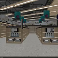Supermarket Department Store Open Layout With Shelves Products And Bright Lighting