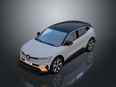 Renault Modern Crossover SUV With White Body Black Roof And Stylish Front Design Alloy Wheels 3d model