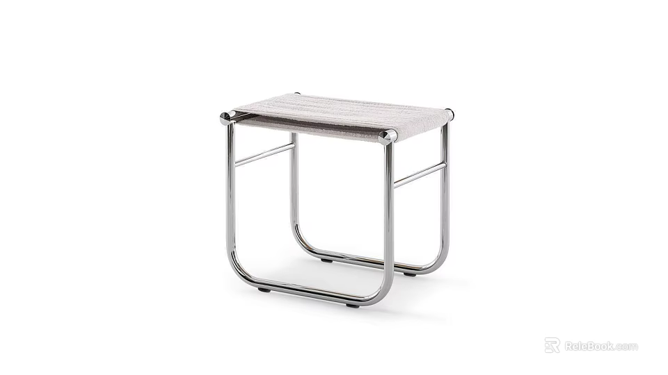 Modern Side Table Featuring Metal Frame And Light Colored Top 3d model 